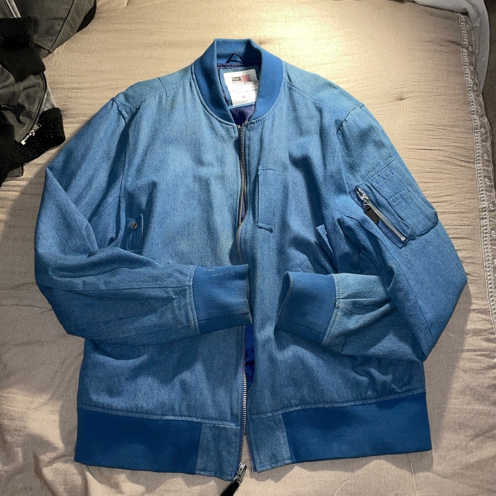 Men’s blue blazer bomber jacket